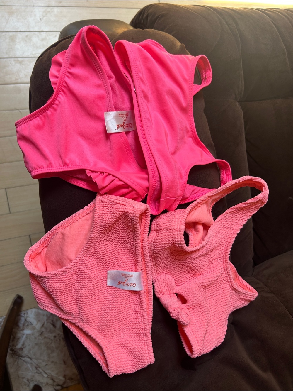 Cat & Jack Girls' Pink & Coral Swim Set